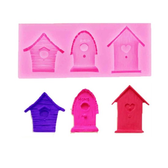 Kuş Evi 3 Farklı Silikon Kalıp - 32657 - Cesil