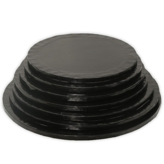 Tortenplatte / Cake Board Rund Schwarz 34 cm 5 Stück - KN29-0293-5AD - Mytortenland