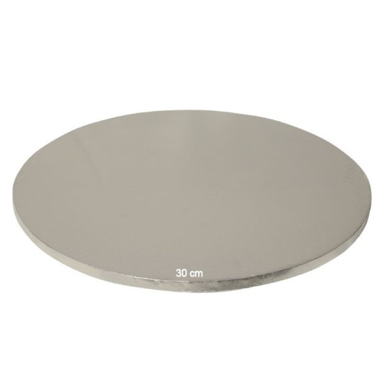 Tortenplatte / Cake Board Rund Silber 30 cm 5 Stück - KN13-0132-5AD - Mytortenland