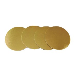 Yuvarlak Adet Pasta / Bambu Altlığı Altın Renkte 50 adet