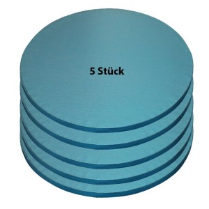 Tortenplatte / Cake Board Rund Blau 20 cm 5 Stück