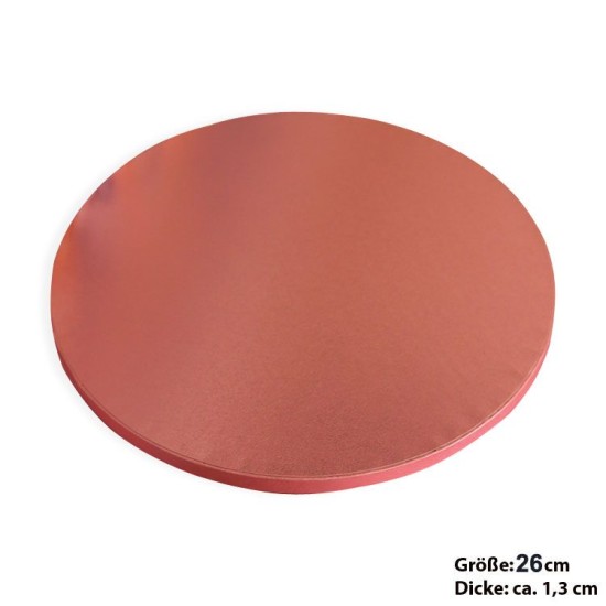 Tortenplatte / Cake Board Rund Rosa 26 cm 5 Stück - KN117-5AD - Mytortenland