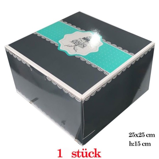 Yaş Pasta Kartonu / Yaş Pasta Kutusu 25x25 cm 1 Adet - 25x25-K1-Ad - Mytortenland