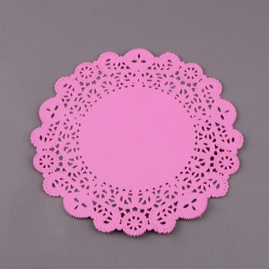 Pembe Yuvarlak Pasta Mendili  21 cm 