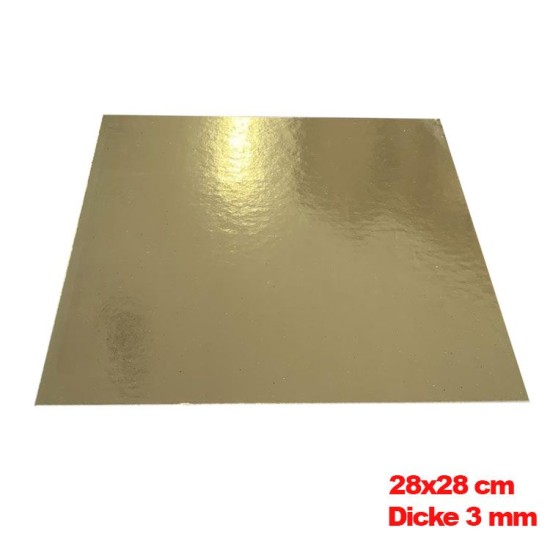 Kare Pasta Altlığı Altın 28x28 cm 10 adet - C28x28-10 - Mytortenland