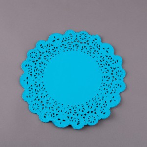 Mavi Yuvarlak Pasta Mendili  21 cm 