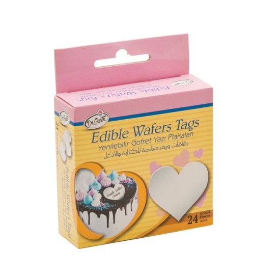 Essbare Oblaten zum Selbst beschriften Herz 24 Stück - Pl003 - Dr Gusto