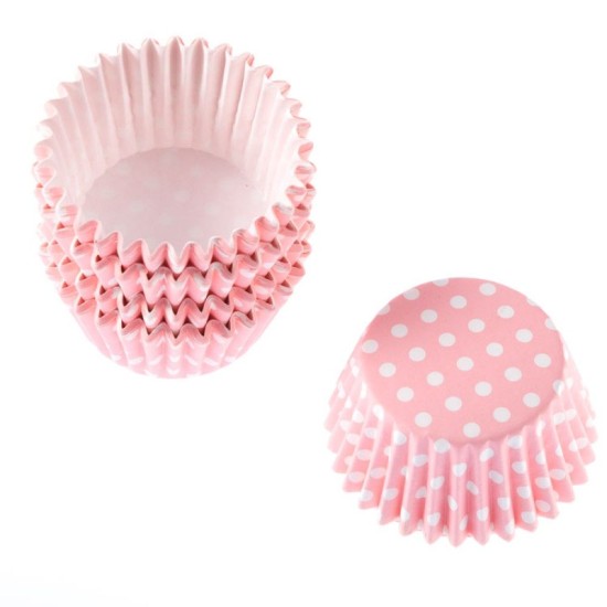Muffinförmchen mit Weiße Pünktchen 100 Stück - H45 - Mytortenland