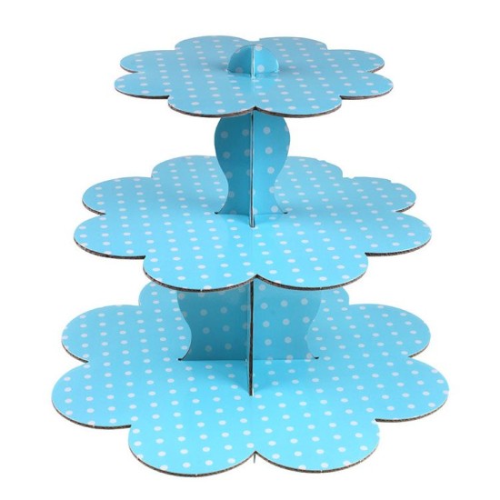 Blau mit Pünktchen Cupcake Ständer Muffins Törtchen Etagere - M40M - Mytortenland
