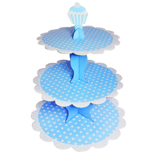 Blau mit Pünktchen Cupcake Ständer Muffins Törtchen Etagere - M41M - Mytortenland