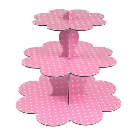 Rosa mit Pünktchen Cupcake Ständer Muffins Törtchen Etagere - C-109 - Mytortenland