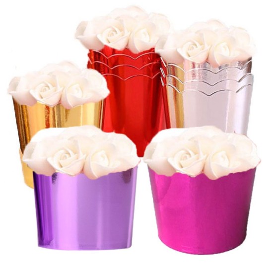 Muffinförmchen Metallic Pink 50 Stück - HT46 - Mytortenland