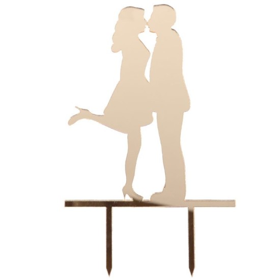 Braut Bräutigam Cake Topper Gold / Silber - S005 - Mytortenland