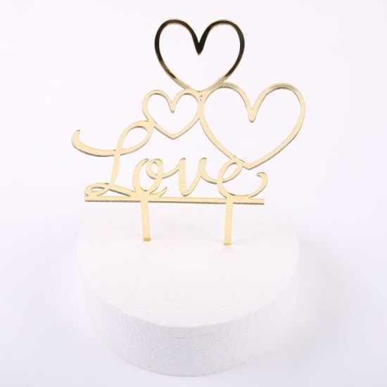 Cake Topper Herz mit Love Beschreibung - 64-S - Mytortenland