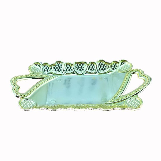 Gold mit Herz Motiv Kleingebäck Dekoration Teller 9x5,5 cm 12 stück - 89891 - Mytortenland