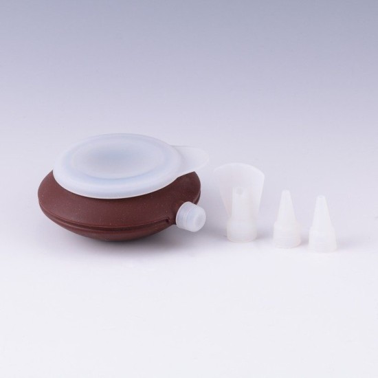 LÉKUÉ Dekopen Kuchen und Torten Dekorier Silikon Stifft inkl.  3 Aufsätzen - M25 - Cesil