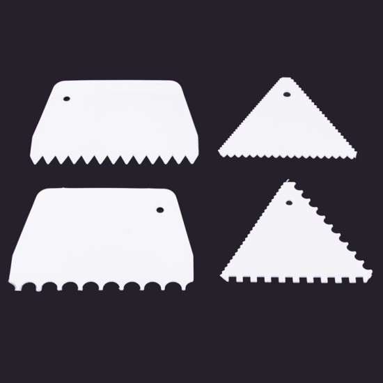 Yaş Pasta Sıvama & Dekor 4lü Tarak Set - My1033 - Mytortenland