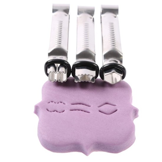 Roll-Fondant Crimper Set Kneifer 3 Stück Edelstahl - R-01 - Mytortenland