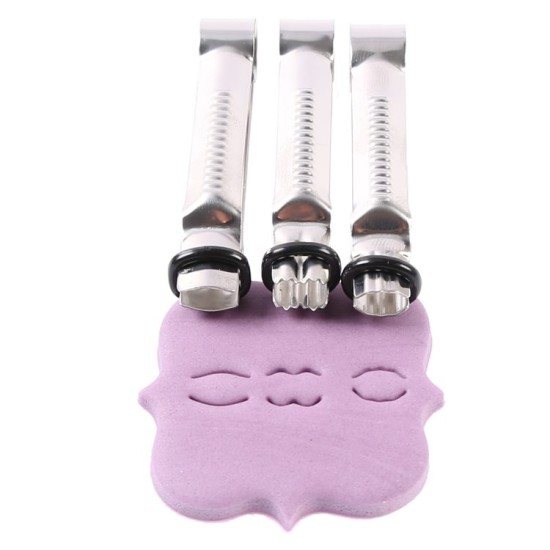 Roll-Fondant Crimper Set Kneifer 3 Stück Edelstahl - R-02 - Mytortenland