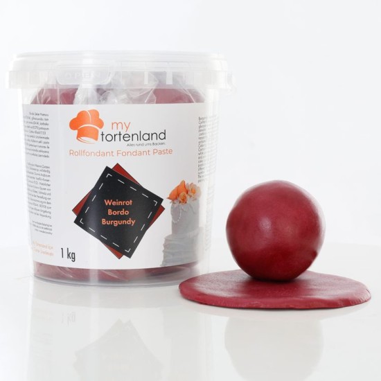 Zuckerteig / Rollfondant Weinrot 1 kg - MT2017 - Mytortenland