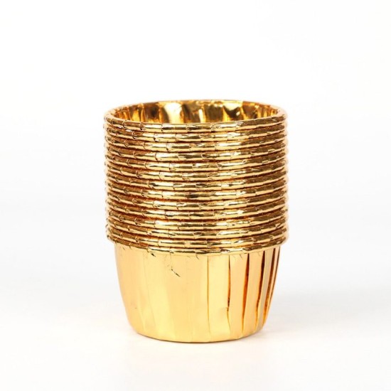 Muffin Förmchen Metallic Silber / Gold / Rose 12 Stück - KN-40 -