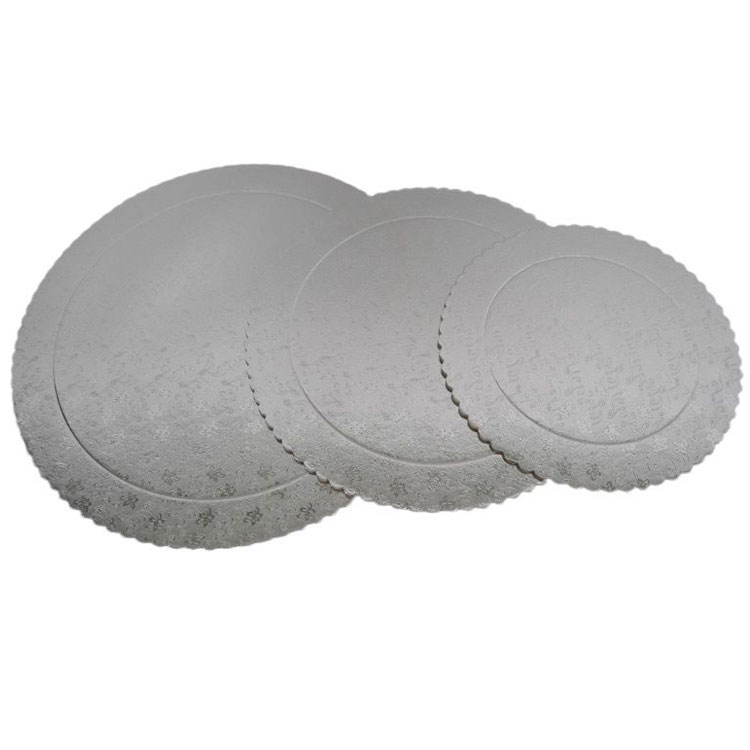 Yuvarlak Pasta Altlığı Gümüş 3'lü Set