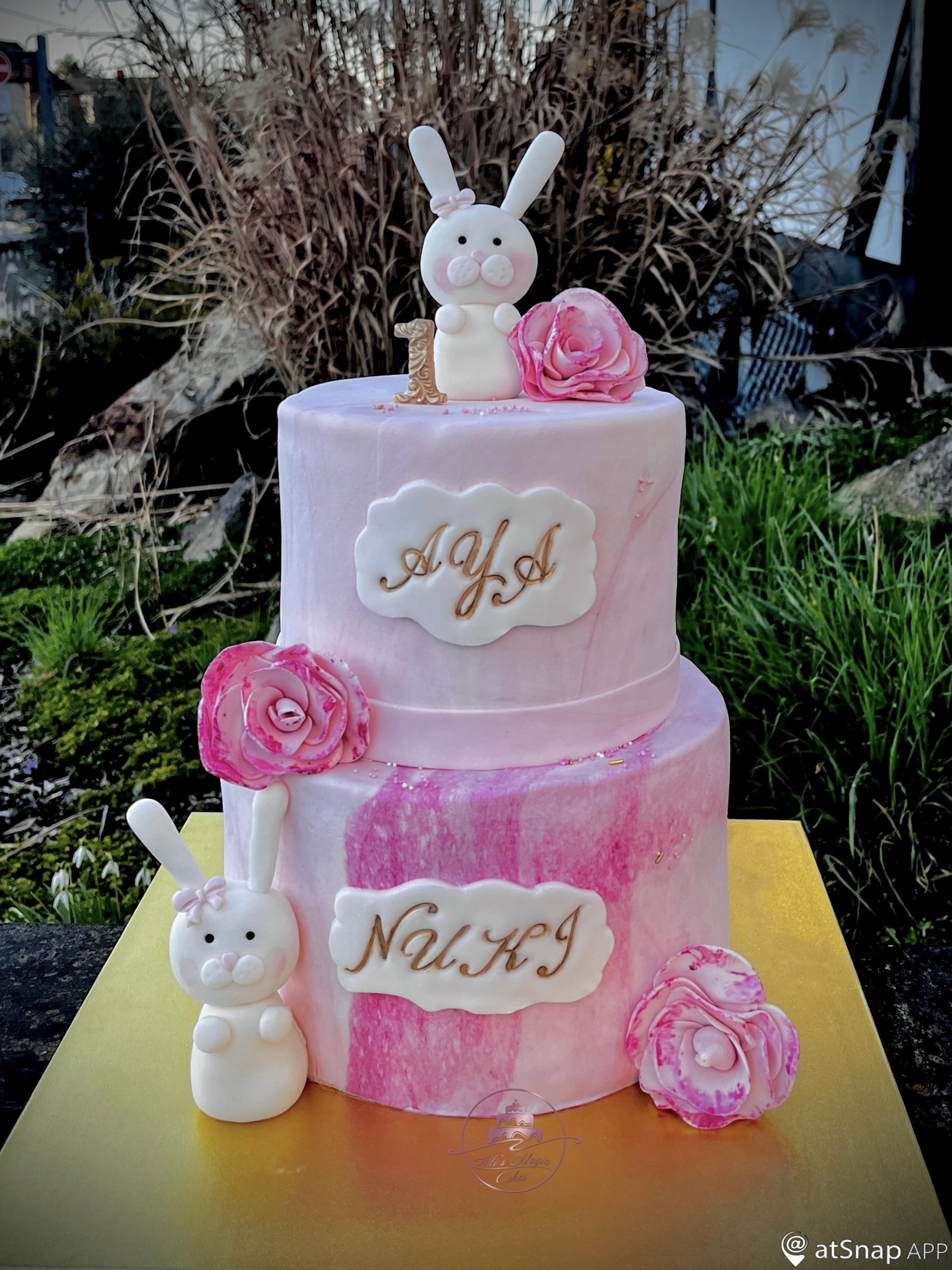 Pasta Sunum Altlığı / Cake Board Kare Altın 35x35 cm 5 adet