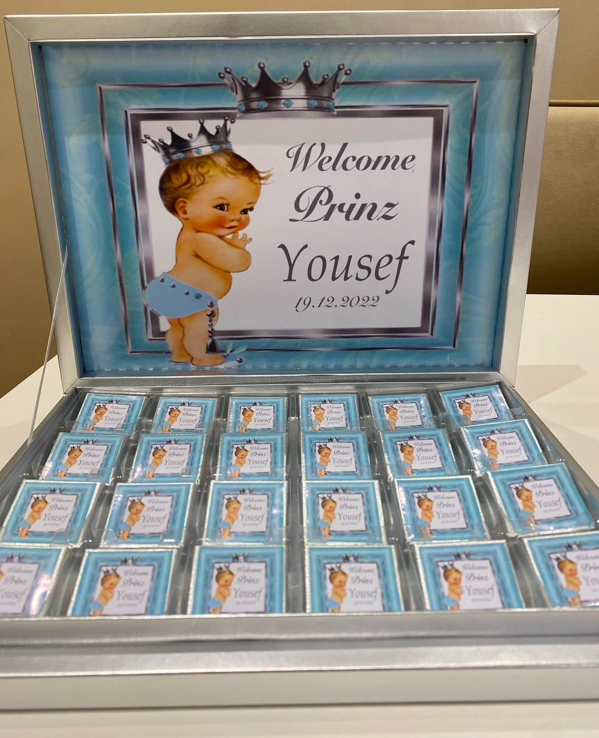 Pralinen & Schokoladenschachtel Silber  ( Extra Verpackt )